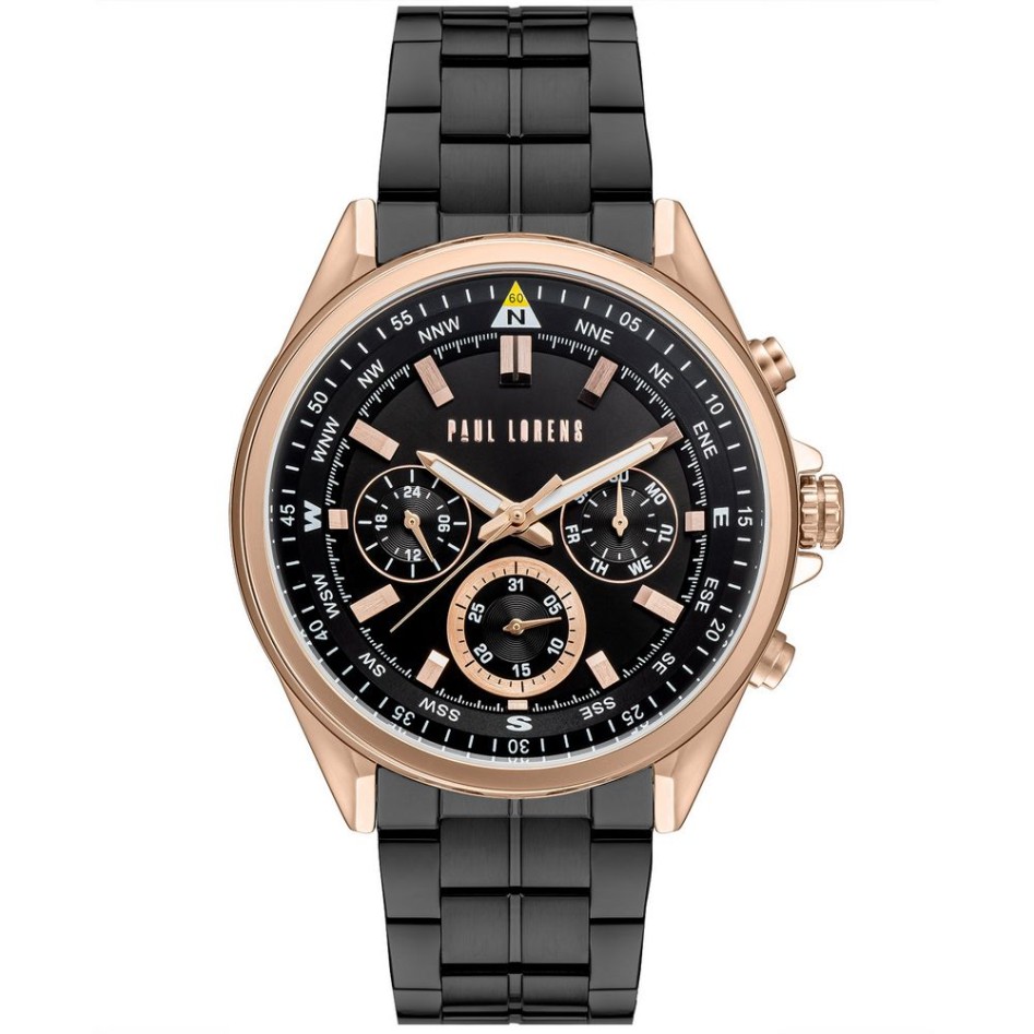 Zegarek Męski Paul Lorens PL20009B-1A4 na bransolecie stalowej w kolorze Miedziany/Czarny o szerokości 22/20mm