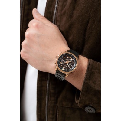 Zegarek Męski Paul Lorens PL20009B-1A4 na bransolecie stalowej w kolorze Miedziany/Czarny o szerokości 22/20mm