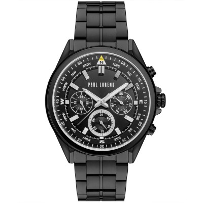 Zegarek Męski Paul Lorens PL20009B-1A5 na bransolecie stalowej w kolorze Czarny/Czarny o szerokości 22/20mm
