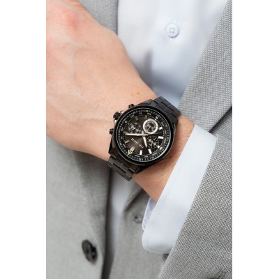 Zegarek Męski Paul Lorens PL20009B-1A5 na bransolecie stalowej w kolorze Czarny/Czarny o szerokości 22/20mm