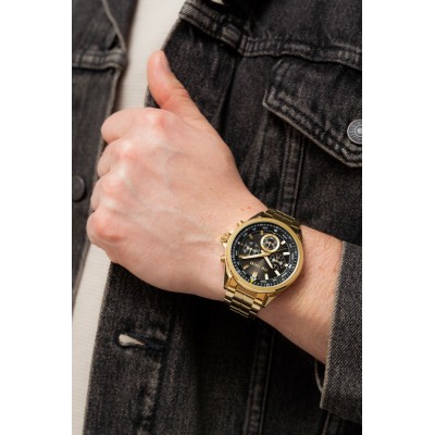 Zegarek Męski Paul Lorens PL20009B-1D1 na bransolecie stalowej w kolorze Złoty/Złoty o szerokości 22/20mm