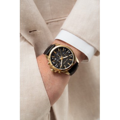 Zegarek Męski Paul Lorens PL20010A-1A2 na pasku skórzanym w kolorze Złoty/Czarny o szerokości 22/20mm