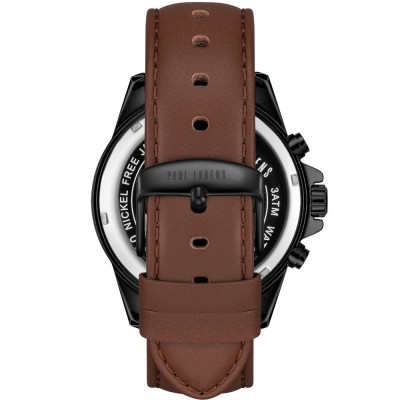 Zegarek Męski Paul Lorens PL20010A-1B2 na pasku skórzanym w kolorze Czarny/Brązowy o szerokości 22/20mm