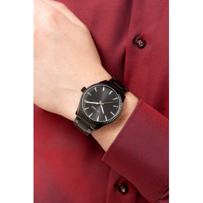 Zegarek Męski Paul Lorens PL20012B-1A5 na bransolecie stalowej w kolorze Czarny/Czarny o szerokości 22/20mm