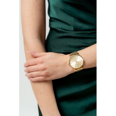 Zegarek Damski Paul Lorens PL20014B-4D1 na bransolecie stalowej w kolorze Złoty/Złoty o szerokości 20/18mm