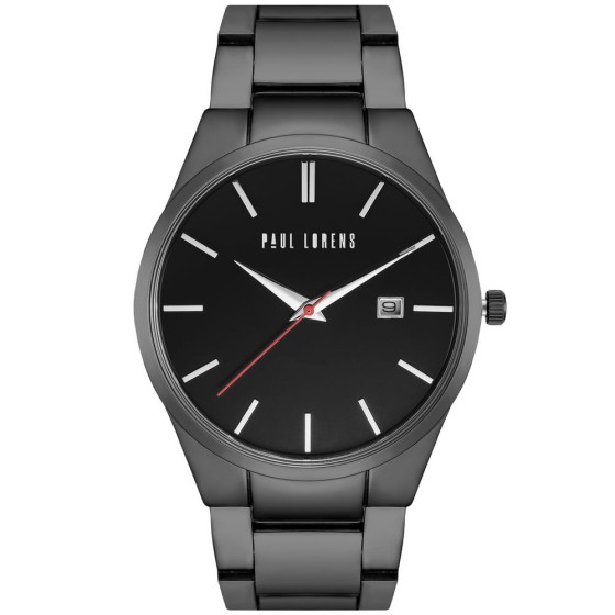 Zegarek Męski Paul Lorens PL20015B-1A5 na bransolecie stalowej w kolorze Czarny/Czarny o szerokości 24/22mm
