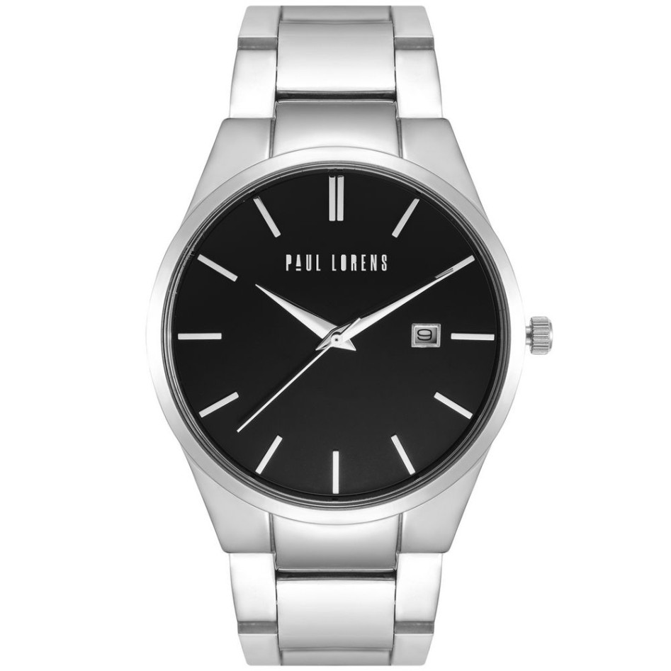 Zegarek Męski Paul Lorens PL20015B-1C1 na bransolecie stalowej w kolorze Srebrny/Srebrny o szerokości 24/22mm