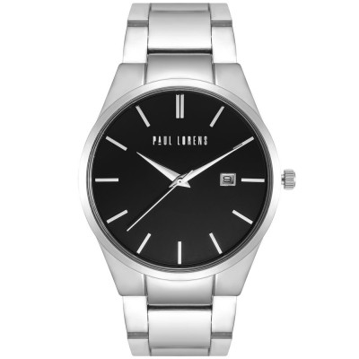 Zegarek Męski Paul Lorens PL20015B-1C1 na bransolecie stalowej w kolorze Srebrny/Srebrny o szerokości 24/22mm