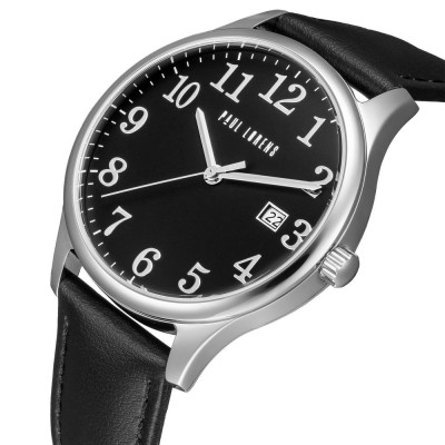 Zegarek Męski Paul Lorens PL20016A-1A1 na pasku skórzanym w kolorze Srebrny/Czarny o szerokości 20/18mm