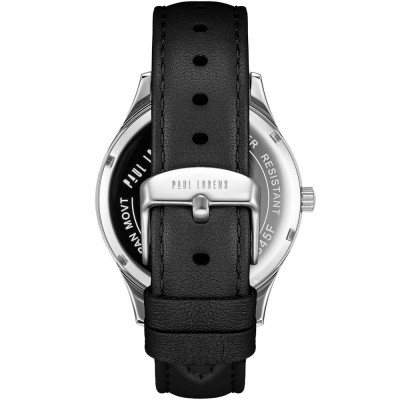 Zegarek Męski Paul Lorens PL20016A-1A1 na pasku skórzanym w kolorze Srebrny/Czarny o szerokości 20/18mm