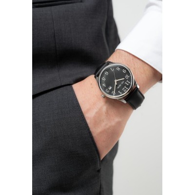 Zegarek Męski Paul Lorens PL20016A-1A1 na pasku skórzanym w kolorze Srebrny/Czarny o szerokości 20/18mm