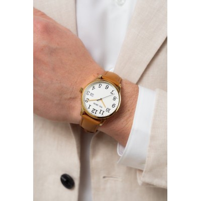 Zegarek Męski Paul Lorens PL20016A-4B2 na pasku skórzanym w kolorze Złoty/Brązowy o szerokości 20/18mm