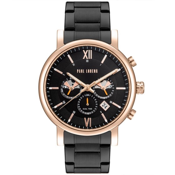 Zegarek Męski Paul Lorens PL20017B-1A4 na bransolecie stalowej w kolorze Miedziany/Czarny o szerokości 22/20mm