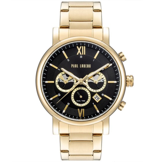 Zegarek Męski Paul Lorens PL20017B-1D1 na bransolecie stalowej w kolorze Złoty/Złoty o szerokości 22/20mm