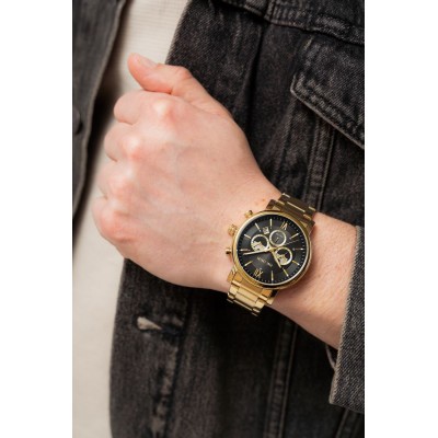 Zegarek Męski Paul Lorens PL20017B-1D1 na bransolecie stalowej w kolorze Złoty/Złoty o szerokości 22/20mm