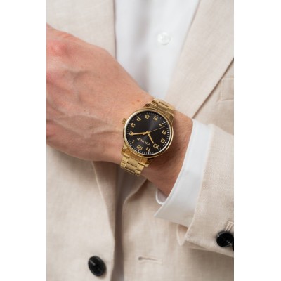 Zegarek Męski Paul Lorens PL20018B-1D1 na bransolecie stalowej w kolorze Złoty/Złoty o szerokości 20/18mm