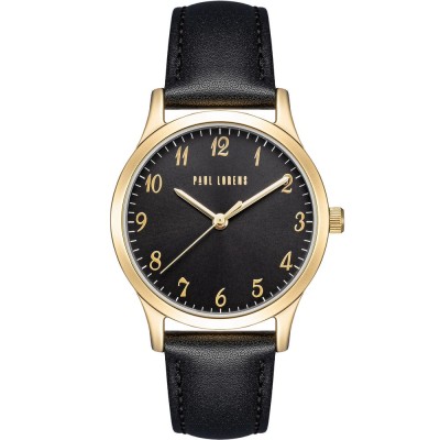 Zegarek Damski Paul Lorens PL20019A-1A2 na pasku skórzanym w kolorze Złoty/Czarny o szerokości 16/14mm