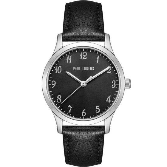 Zegarek Damski Paul Lorens PL20019A-1C1 na pasku skórzanym w kolorze Srebrny/Czarny o szerokości 16/14mm
