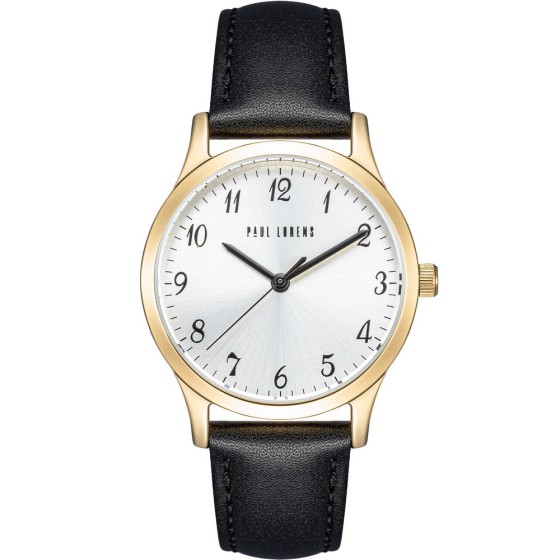 Zegarek Damski Paul Lorens PL20019A-3A2 na pasku skórzanym w kolorze Złoty/Czarny o szerokości 16/14mm