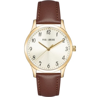 Zegarek Damski Paul Lorens PL20019A-4B2 na pasku skórzanym w kolorze Złoty/Brązowy o szerokości 16/14mm