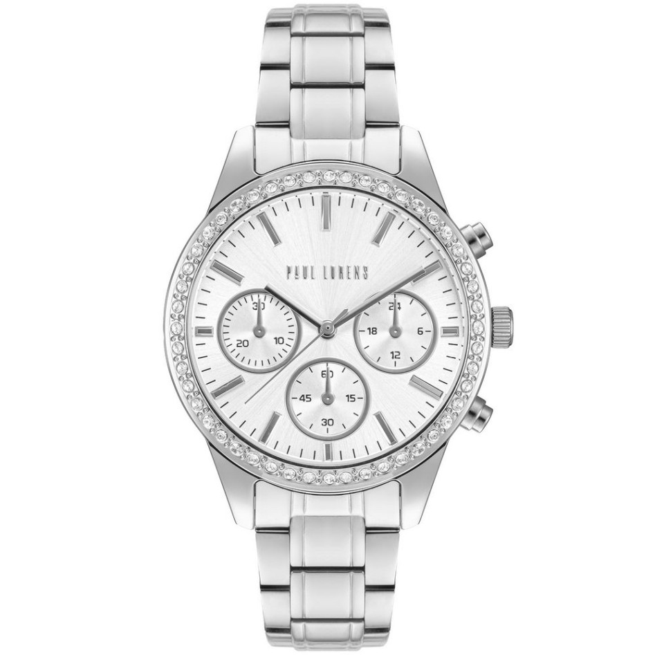Zegarek Damski Paul Lorens PL20020B-3C1 na bransolecie stalowej w kolorze Srebrny/Srebrny o szerokości 16/14mm