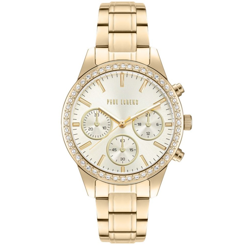 Zegarek Damski Paul Lorens PL20020B-4D1 na bransolecie stalowej w kolorze Złoty/Złoty o szerokości 16/14mm