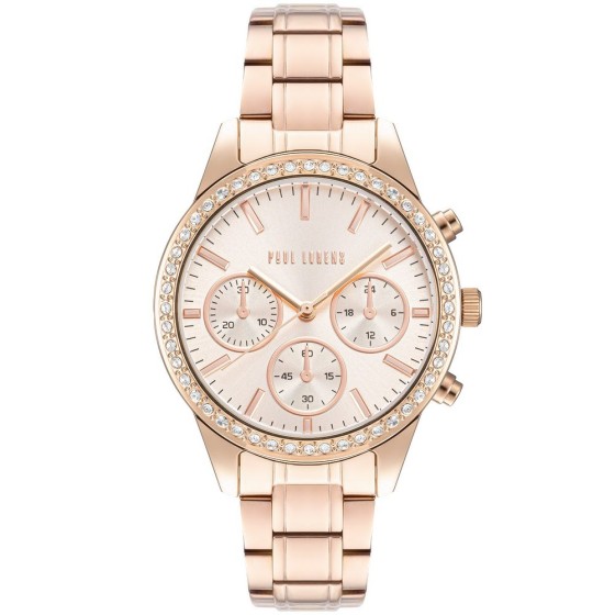 Zegarek Damski Paul Lorens PL20020B-4D2 na bransolecie stalowej w kolorze Różowe Złoto/Różowe Złoto o szerokości 16/14mm