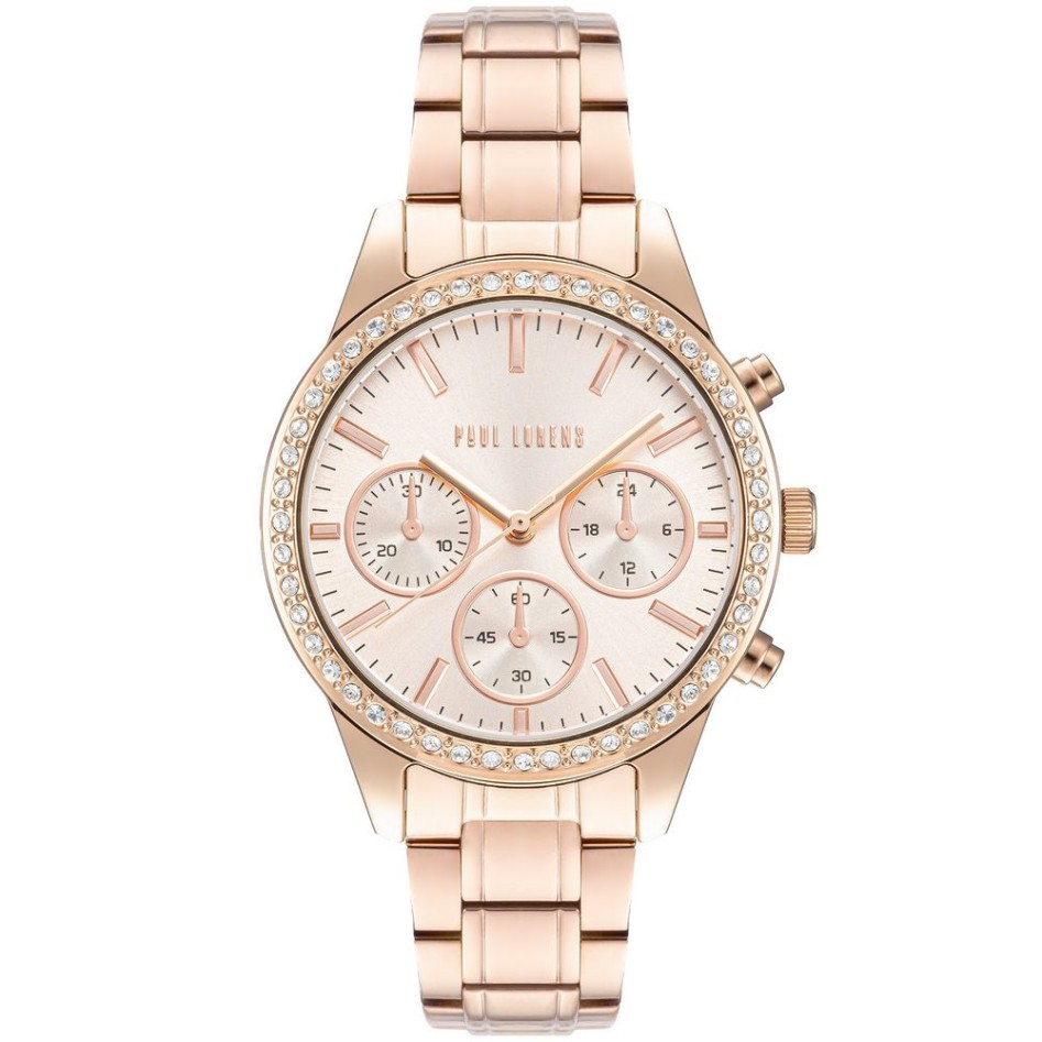 Zegarek Damski Paul Lorens PL20020B-4D2 na bransolecie stalowej w kolorze Różowe Złoto/Różowe Złoto o szerokości 16/14mm