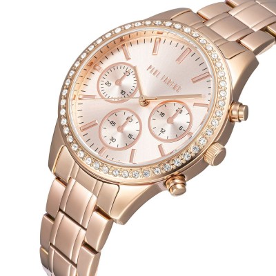 Zegarek Damski Paul Lorens PL20020B-4D2 na bransolecie stalowej w kolorze Różowe Złoto/Różowe Złoto o szerokości 16/14mm