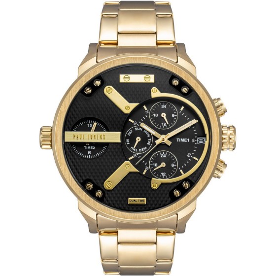 Zegarek Męski Paul Lorens PL20021B-1D1 na bransolecie stalowej w kolorze Złoty/Złoty o szerokości 24/22mm