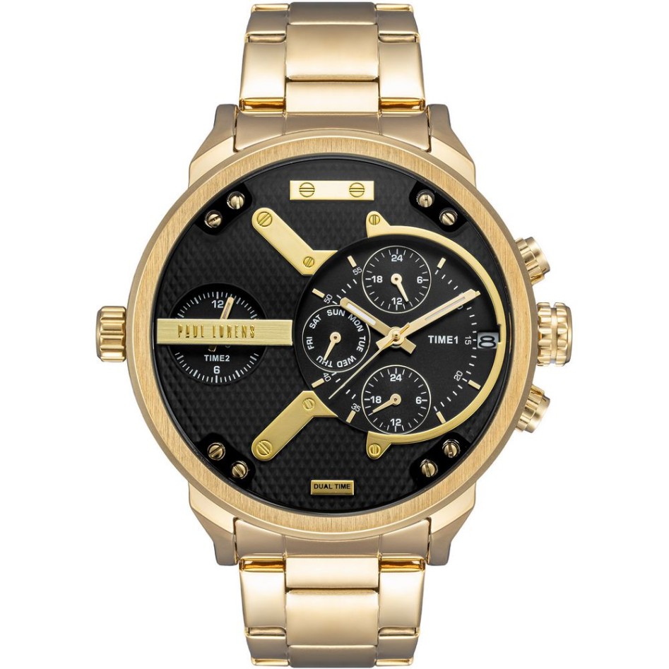 Zegarek Męski Paul Lorens PL20021B-1D1 na bransolecie stalowej w kolorze Złoty/Złoty o szerokości 24/22mm