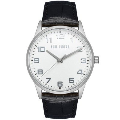 Zegarek Męski Paul Lorens PL20022A-3A1 na pasku skórzanym w kolorze Srebrny/Czarny o szerokości 22/20mm