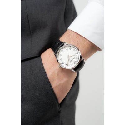 Zegarek Męski Paul Lorens PL20022A-3A1 na pasku skórzanym w kolorze Srebrny/Czarny o szerokości 22/20mm