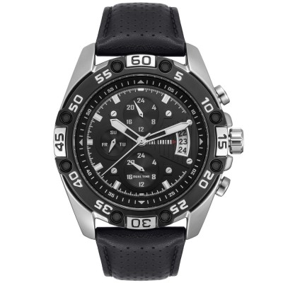 Zegarek Męski Paul Lorens PL8754A5-1A1 na pasku skórzanym w kolorze Srebrny/Czarny/Czarny o szerokości 24/20mm