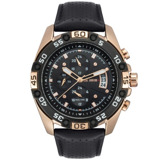 Zegarek Męski Paul Lorens PL8754A5-1A4 na pasku skórzanym w kolorze Miedziany/Czarny/Czarny o szerokości 24/20mm