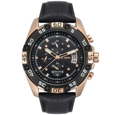 Zegarek Męski Paul Lorens PL8754A5-1A4 na pasku skórzanym w kolorze Miedziany/Czarny/Czarny o szerokości 24/20mm