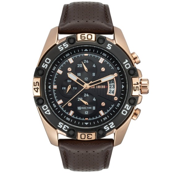 Zegarek Męski Paul Lorens PL8754A5-1B1 na pasku skórzanym w kolorze Miedziany/Czarny/Brązowy o szerokości 24/20mm