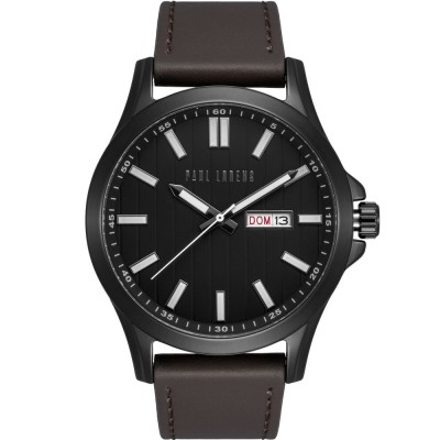 Zegarek Męski Paul Lorens PL8071A3-1B2 na pasku skórzanym w kolorze Czarny/Brązowy o szerokości 22/20mm