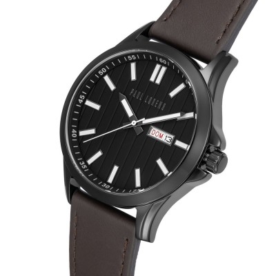 Zegarek Męski Paul Lorens PL8071A3-1B2 na pasku skórzanym w kolorze Czarny/Brązowy o szerokości 22/20mm