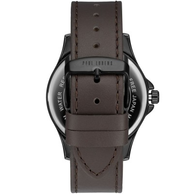 Zegarek Męski Paul Lorens PL8071A3-1B2 na pasku skórzanym w kolorze Czarny/Brązowy o szerokości 22/20mm