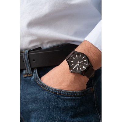 Zegarek Męski Paul Lorens PL8071A3-1B2 na pasku skórzanym w kolorze Czarny/Brązowy o szerokości 22/20mm