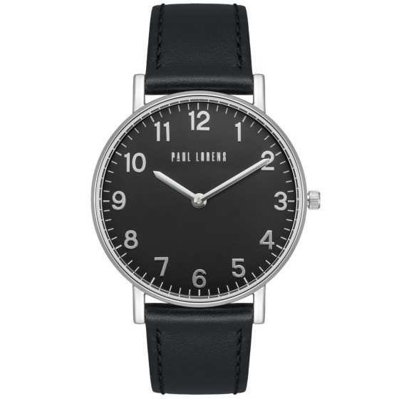 Zegarek Męski Paul Lorens PL11989A5-1A1 na pasku skórzanym w kolorze Srebrny/Czarny o szerokości 20/18mm