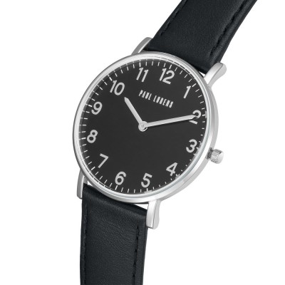 Zegarek Męski Paul Lorens PL11989A5-1A1 na pasku skórzanym w kolorze Srebrny/Czarny o szerokości 20/18mm