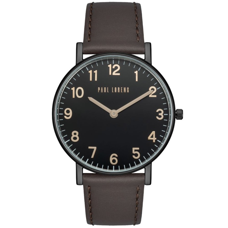 Zegarek Męski Paul Lorens PL11989A5-1B3 na pasku skórzanym w kolorze Czarny/Brązowy o szerokości 20/18mm