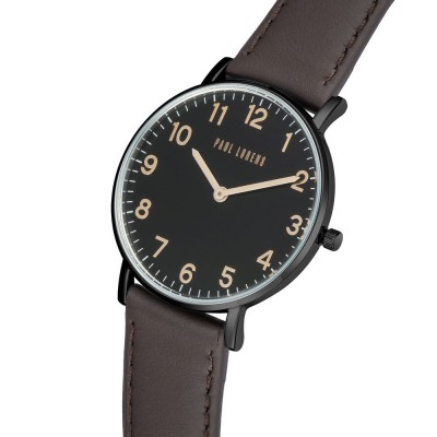 Zegarek Męski Paul Lorens PL11989A5-1B3 na pasku skórzanym w kolorze Czarny/Brązowy o szerokości 20/18mm