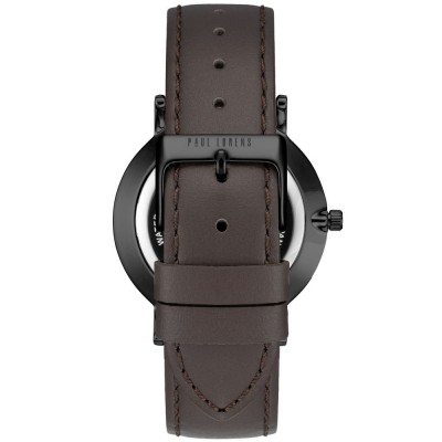 Zegarek Męski Paul Lorens PL11989A5-1B3 na pasku skórzanym w kolorze Czarny/Brązowy o szerokości 20/18mm