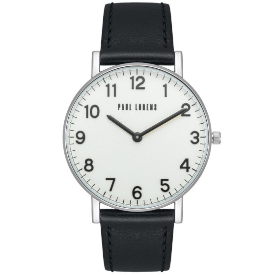 Zegarek Męski Paul Lorens PL11989A5-3A1 na pasku skórzanym w kolorze Srebrny/Czarny o szerokości 20/18mm