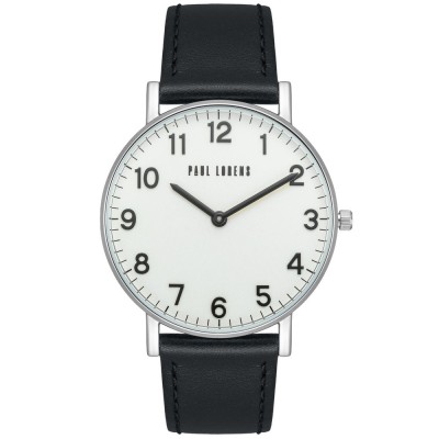 Zegarek Męski Paul Lorens PL11989A5-3A1 na pasku skórzanym w kolorze Srebrny/Czarny o szerokości 20/18mm