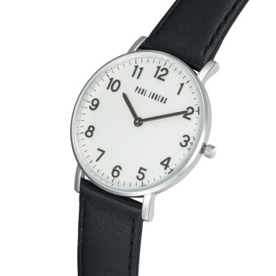 Zegarek Męski Paul Lorens PL11989A5-3A1 na pasku skórzanym w kolorze Srebrny/Czarny o szerokości 20/18mm