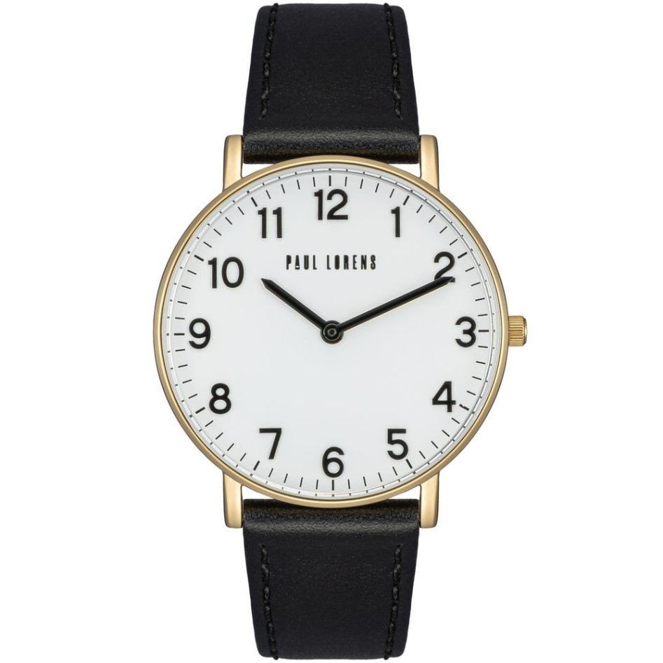 Zegarek Męski Paul Lorens PL11989A5-3A3 na pasku skórzanym w kolorze Złoty/Czarny o szerokości 20/18mm